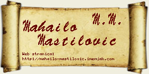 Mahailo Mastilović vizit kartica